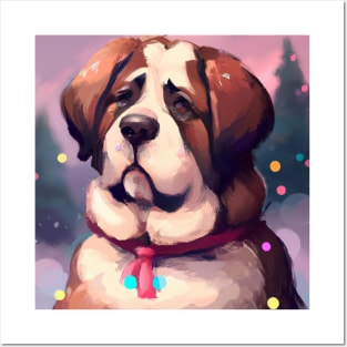 Cute St. Bernard Drawing Posters and Art